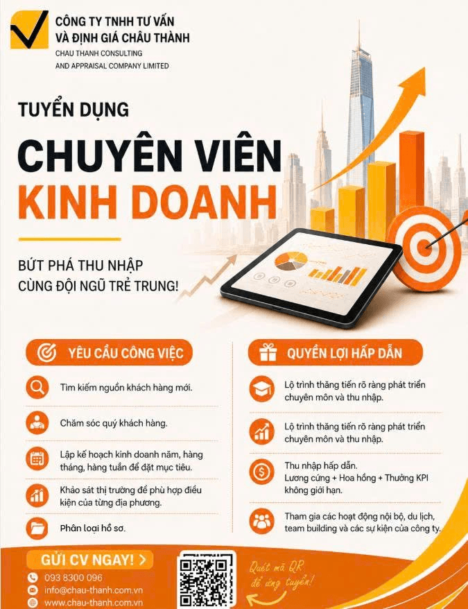 Poster tuyển dụng Chuyên viên Kinh doanh tại Công ty Châu Thành